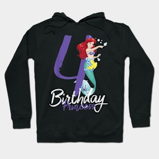 Mermaid Ariel 4Th Birthday Princess Hoodie